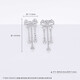 Laofu gold platinum pt950 tassel love sweet girly heart bow earrings for women as a birthday gift for girlfriend and wife, about 4.73g