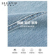Salavvy wide-leg jeans for women loose drooping 2025 spring and summer new light color loose high waist straight pants blue M