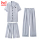 
Catman (MiiOW) summer men's three-piece pajamas ice silk short-sleeved trousers imitation silk 2025 new home clothing men's summer 14906+K15906 L