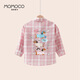 Mami Maka (MOMOCO) children's clothing girls' shirt 2025 autumn style medium and large children's style plaid shirt 005 plaid pink 90