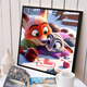 
Cute cartoon Crazy Zoo City Digital Oil Painting Diy Coloring Painting Hand-painted Unzipped Decoration Children's Oil Painting SJ13556 20*20cm Tightened Thickened Solid Wood Inner Frame Highlighted Pigment + Oil Canvas +
