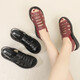 Meister der zulihischen römischen Mutter Sandalen für Frauen, Sommer flache Sohle weicher Sohle nicht rutschernder und älterer Schuhe für Frauen, Fischschuhe, alte Oma Sandalen, Wenzhou Huidong, keine müden Füße, Lochschuhe draußen-schwarze 35 Sandalen für Frauen 2025 Neue Stil