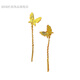 KHSK Old Phoenix 999 pure gold Jun Nian Jade 24K pure gold butterfly ear wire new long tassel earrings for women