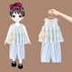 
Snoopy Girls Summer Set 2025 New Children's Fashionable Casual Children's Clothing Girls Summer Sweet Floral Two-Piece Set Blue Place Order to Get Baby 90 Recommended Height 80-90cm