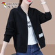 
Woodpecker baseball uniform women's short jacket versatile temperament 2025 spring and autumn new sweatshirt small jacket top green M (recommended 100 Jin [Jin equals 0.5 kg])