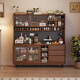 Kao solid wood sideboard against the wall integrated multifunctional living room simple wine cabinet storage cabinet 908#160*40*173cm
