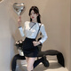 璇醇技师工作服足浴衬衣性感高端酒店前台白衬衫工装珠宝店美容院制服 6172#白色短袖衬衣 S