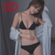 浪莎（LangSha）性感惑无钢圈内衣女聚拢小胸罩款夏法式美背吊带前扣文胸套装 黑色-套装 S (适合70AB)