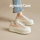 Agsdon zapatos blancos pequeños para mujeres en verano Nuevos zapatos gruesos de dos listones para mujeres zapatos de mujer estilo universitario B153038 Mezcla 36