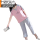 莫代尔免穿文胸睡衣女夏季纯棉短袖七分裤女士可外穿自带胸垫家居服套装 带胸垫七分：679-芭比熊 M 75-95斤左右