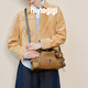 
Guliang Jiji [Chinese Valentine's Day Gift] Valentine's Day Gift Baseball Soft Boston Bag Medium 25 Years New Retro Laundry Box Shoulder Suede Chestnut Brown [+ Brown White Glasses Clip]