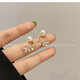 S925 silver needle five-petal flower earrings one wear two-wear pearl flower earrings niche light luxury versatile earrings for women s925 silver needle five-petal flower diamond earrings
