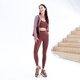 Fan Sheng Yoga Long Sleeve Professional Sports Fitness Running Yoga Suit Slim Short Sports Yoga Jacket Women FC12858 Toffee Powder L