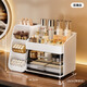 KAMAN cosmetic storage box desktop high-end dressing table makeup brush storage compartment organizer skin care product storage rack multi-functional makeup box white 1 piece