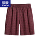 ROMON summer thin mid-trousers loose 5-point cotton home beach pants mid-trousers wearing casual shorts men's five-point pants 9215 dark blue XL