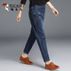 Holzspecker hohe Taille große Stretchjeans für Frauen im Herbst und Winter Neue lose koreanische Version von Mutter Harem Hosen lässige Karotte Lange Hosen 829 Dunkelblau Single Hosen M Empfohlen 90-105 Jin [Jin gleich 0,5 kg]