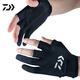 Guantes de pesca de Dayiwalua expuestos de tres dedos de tres dedos, malhumorado, malhumorado, malhumorado, transpirable y sin deslizamiento Daiwa DG-6625 Guantes de ajuste White L