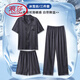 Langsha Pajamas de verano 2025 Nuevo hielo para hombres Seda de seda de seda de seda de seda pantalones de manga corta para hombres Ropa doméstica de tres piezas 14903+K15903 L