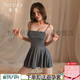 Feimufeng Kondom Ice Seide Hosentender Rock reines Verlangen Pyjamas Frauen sexy Frauen 2025 Neues Sommerstil High-End und Large [2 Stück] 6625 Haltendrock + 6656 Klassische Cheongsam-Einzelgröße [vorgeschlagenes Gewicht 80-120 Jin [Jin gleich 0,5 kg]]