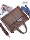 
Seven Wolf genuine leather briefcase men's bag 2025 new one-shoulder crossbody bag business men's bag cowhide bag handbag men's backpack brown-gloss genuine leather #2#