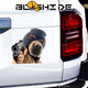 MANMANG eignet sich für Boshide Creative 3D Funny Dog Car Sticker Fun Internet Celebrity Head Cover Golden Retriever Body Kratzer A12401 Medium Reflective Sticker