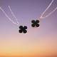 Fat Donglai's same 18k gold pendant single pendant red chalcedony four-leaf clover necklace for women 18k rose rose gold-red agate (single pendant)