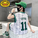 G.DUCKKIDS children's clothing boys basketball uniform quick-drying suit children's sleeveless vest summer boys summer mid-large children's sports jersey white 120 recommended for 6-7 years old