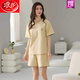 Pyjamas Langsha pour femmes en été en coton pur en été pour femmes, simple style de coton décontracté et mince pour les vêtements de plein air. Z9857 M recommandé 80-100jin [Jin est égal à 0,5 kg]