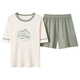 XIZHONG SOMMER Damen Kurzarm Pyjamas Set Cotton Dünne Sommer Großgröße Home Clothing Sie können draußen für ungezwungene Frühlings- und Sommer-niedliche GXT66636 m tragen (vorgeschlagen 75-95 Jin [Jin gleich 0,5 kg])