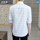 Jeep Spirit Sommer hübsche Jungen modische und gutaussehende karierte Farbblockverschlusshemd-Hemd Jugend Mode koreanischer Stil gedruckter schlanker Körper schwarz-dc677 xl