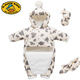 G.duck baby one-piece down jacket, newborn winter outing clothes, male and female baby winter clothes, warm and thickened rompers, milk color, free hand and foot covers 73cm