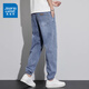 Jeans Men's Summer Thin 2025 Nouveaux pieds liés à attachement pantalon cuit poly