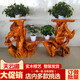 天然根雕花架底座原木客厅中式盆景鱼缸架实木树根艺阳台摆件仿古 红色 16863