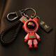 ASTRONAUT HAUTRONAUT COURTE COURTE COURTOONE MIGNE HIGHED CAR CLAY CLAIS GARY KEY RING EXQUISITE CADEAU [Noir] Astronaute + corde tressée + carte de paix