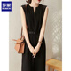 ROMON summer women's jumpsuits and versatile trendy casual pants loose and slimming new fashionable wide-leg pants sleeveless jumpsuits black jumpsuit S recommended 80-100 Jin [Jin equals 0.5 kg]