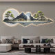 Shinniao flows water and makes money landscape paintings New Chinese style living room decoration paintings Sofa background wall hanging paintings Atmospheric tea room wall decoration 13548 90*30 exquisite carved crystal porcelain paintings-no lamp style