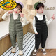 G.DUCKKIDS children's down cotton overalls for infants and toddlers, winter thickened cotton pants for boys and girls, open-fit pants, brown 100 cm, recommended for around three years old