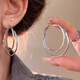 Fan Shengyu Su hoop double hoop large earrings for women 2025 new high-end simple and atmospheric earrings fashionable face-showing small earrings double hoop earrings - silver