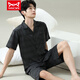 Catman (Miiow) Pyjamas Herren Sommer-Kurzärmel-Shorts im Sommer Dünne Männer-Männer-Stil können an der Außenseite locker und lässig und locker mit großer Heimkleidung 6624 Männerstil 3xL Standard (High 185200 Jin [Jin gleich 0,5 kg]) getragen werden.
