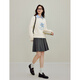 Inman 2025 autumn and winter women's new retro three-dimensional flower embroidered white sweater long-sleeved pullover top white S