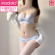 莫代尔少女纯欲内衣女小胸聚拢无钢圈收副乳日系性感文胸套装无痕胸罩 月光白(单件) XG369 70A 32B(通杯)