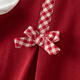 DAVE&BELLA girls' dress, baby girl's fake two-piece dress, new spring dress, fashionable children's princess dress, children's dress, red, in stock, 110 cm (recommended height 100-110cm)