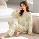 Pang Donglai DL Pyjamas pour les femmes au printemps et à l'automne coton pur grande taille à manches longues en vrac pour les étudiants à porter sur le costume de style coréen extérieur, vêtements de maison d'hiver et d'été marron gxt9922 Couleur d'image m (recommandée 75-95jin [Jin est égal à 0,5 kg]))