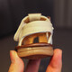 Tanbeiman baby sandals children's screaming shoes girls cute Baotou princess shoes baby bow toddler shoes non-slip summer beige size 16/inner length 11.5cm