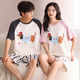 Langsha [cadeau chinois de la Saint-Valentin] Couple de pyjamas pour femmes Coton Pure d'été 2025 Nouveau court métrage de manches courtes Men's Men's Cartoon 844 Men L