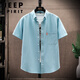 
JEEP SPIRIT new Oxford short-sleeved shirt summer thin men's business casual shirt loose solid color top casual 682 pink L Please refer to the size chart to place an order