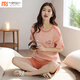 Modal Femme's Summer Short à manches courtes à manches courtes Color Colon Coton Pyjamas Home Clothing Set Cotton Coton Casual et peut être porté doucement MX [9856] Pure haut de gamme. Coton M recommandé 75-95jin [Jin est égal à 0,5 kg]
