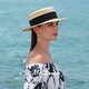 Mr DUCK star's same style, light luxury, extra fine hand-woven straw hat for women, French style flat top hat, multi-size hat