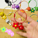 Candy color spray paint creative wire ring rope small flower bell keychain small fresh diy handmade hanging accessories random 1 wire ring + 22mm bell + small flower