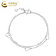 China Gold (CHINA GOLD) PT950 platinum double-layer gourd bracelet, fashionable women's platinum lover's birthday gift, Year of the Horse, zodiac year gift, platinum double-layer gourd bracelet, about 3g